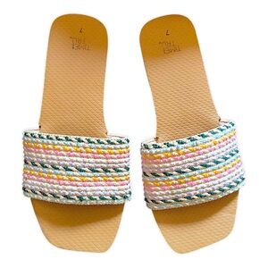 Time and Tru Tan Sandals with Braided Straps